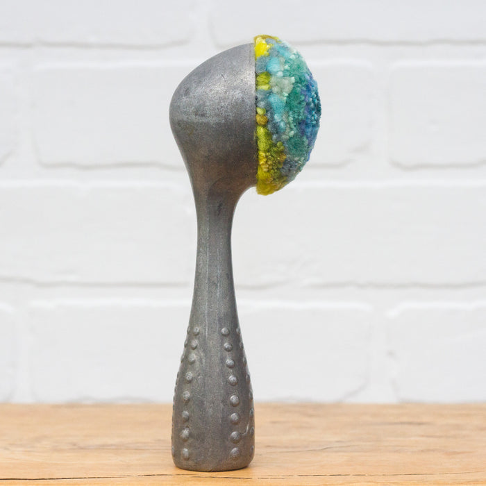 Polka Dot Scoop Puff | Aqua + Lime