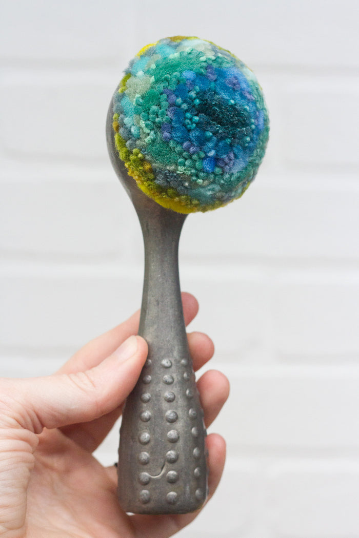Polka Dot Scoop Puff | Aqua + Lime
