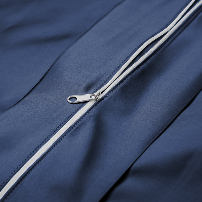 Close-up of the Premium Touch Bed Linens Duvet Cover in blue