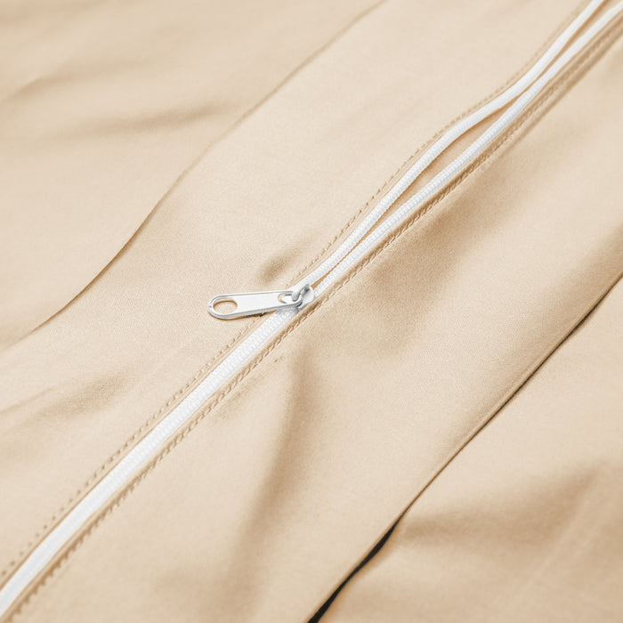 Close-up of the Premium Touch Bed Linens Duvet Cover in brown