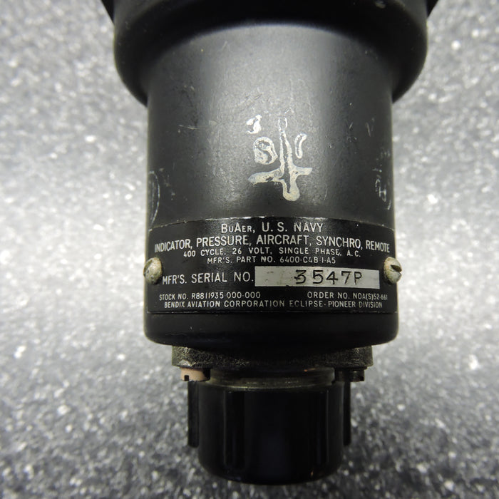Pressure Gauge, 20PSI, PN 6400-C4B1-A5, Bureau of Aeronautics, US Navy