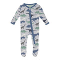 Print Footie with 2 Way Zipper Dove Dino Museum