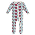 Print Footie with 2 Way Zipper Mom Tattoo