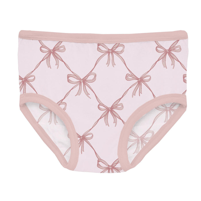 Print Girls Underwear Shrinking Violet Bow Lattice
