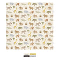 Print Swaddling Blanket Natural Mini Safari