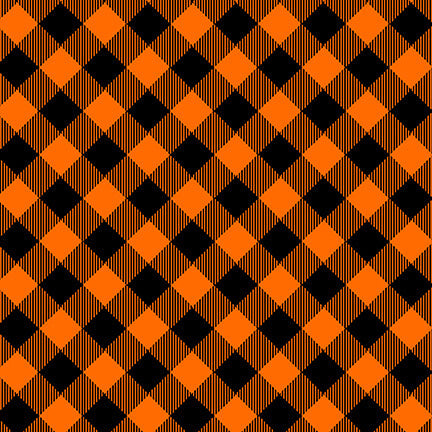 Priscilla's Pretty Plaids 9300-39 Orange and Black Buffalo Check