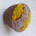 Puff Fiber Sculpture in Teak Frame | Mustard + Mauve