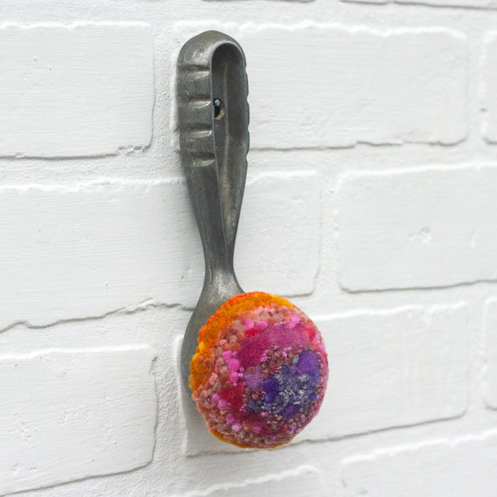 Puff Fiber Sculpture in Vintage, Ribbed Scoop | Purple + Orange