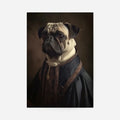 Pug Dog Portrait Print, quirky altered art print, unframed