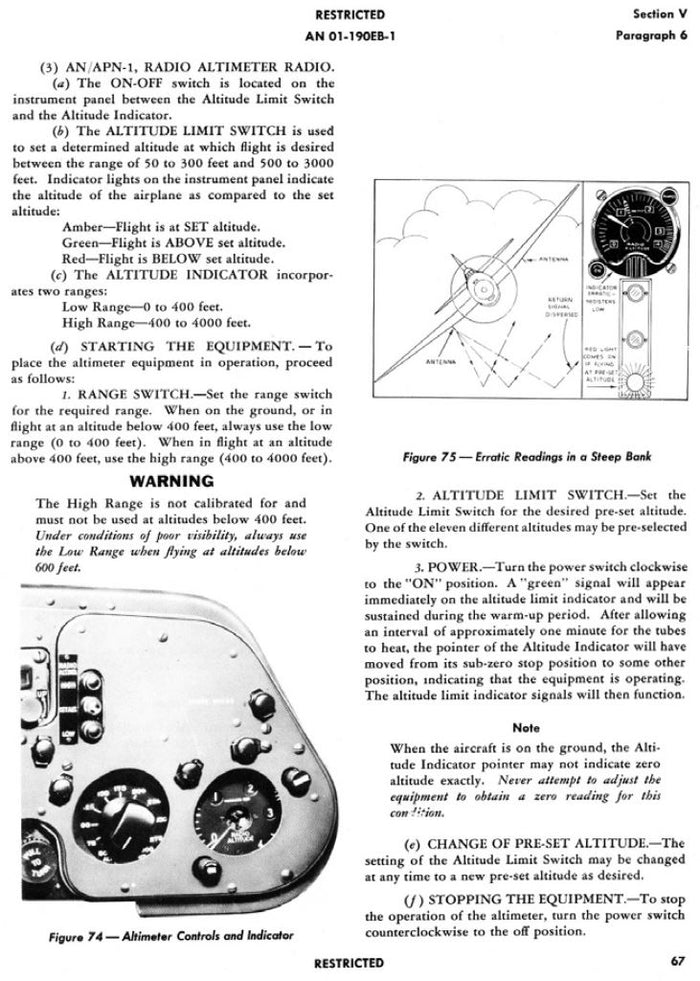 Radio Altimeter Altitude Limit Selector Switch, SA-1/ARN-1 for AN/APN-1