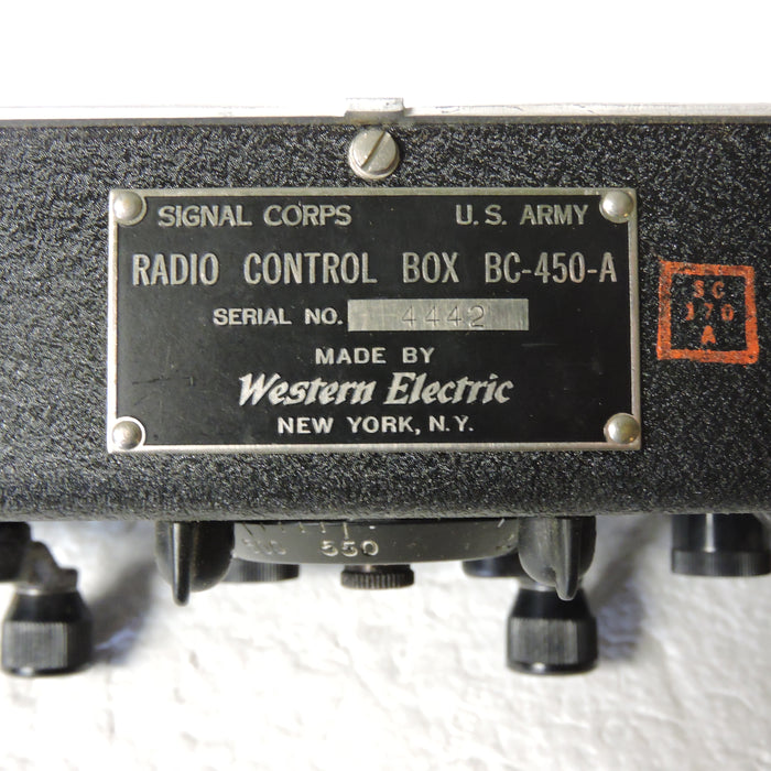 Radio Control Box BC-450A for SCR-274 Airborne Radio Set