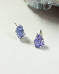 Raw Tanzanite Sterling Silver Post Earrings