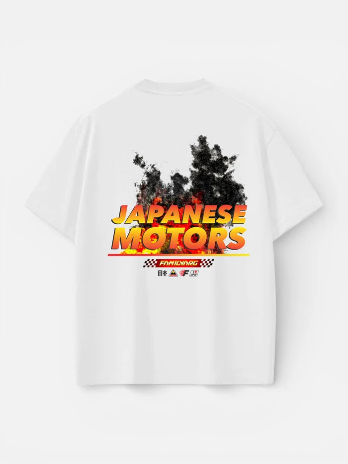Remera Familyarg Japanese Carrera Supersized Blanco