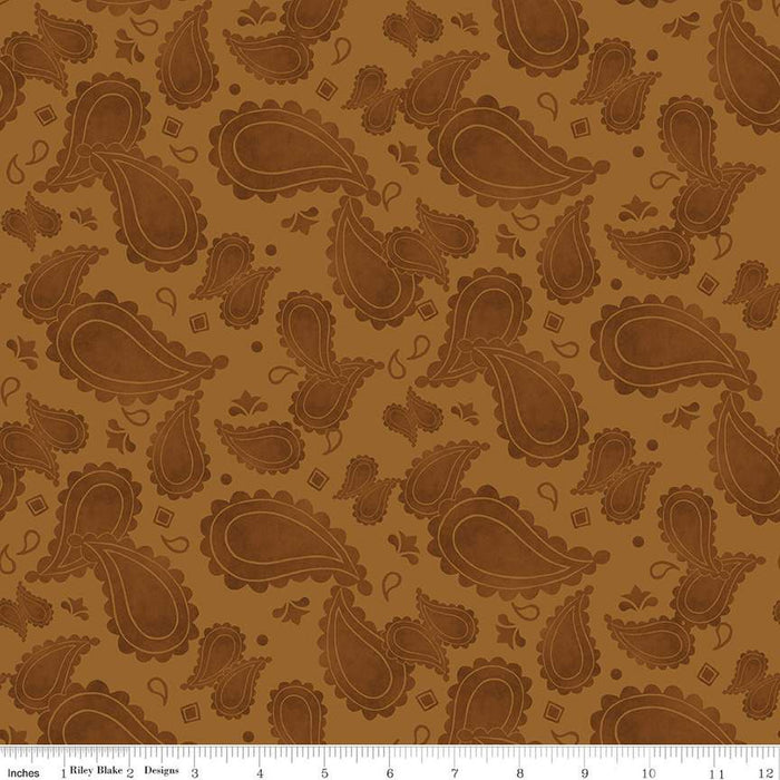 Ride the Range Paisley Burnt Sienna by Riley Blake C12742
