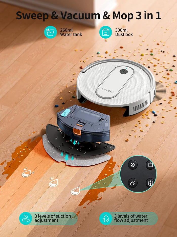 Robot Vacuum and Mop - 4000Pa Powerful Suction