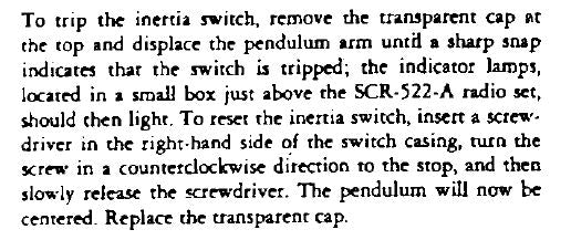 SA-3/A, BC-706a Detonator Impact, Inertial Switch for Radio Sets SCR-595,-695 and ABK IFF System