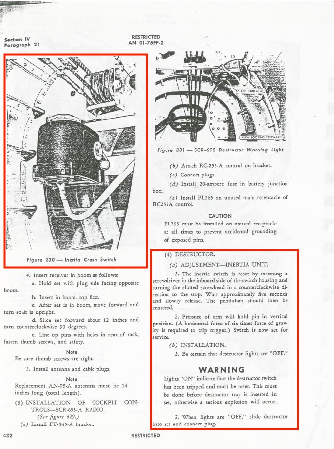 SA-3/A, BC-706a Detonator Impact, Inertial Switch for Radio Sets SCR-595,-695 and ABK IFF System