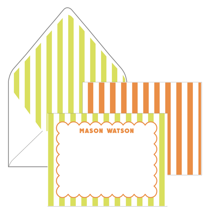 scallops and stripes | stationery gift set