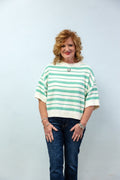 Simply Chic Green Stripe Knit Top