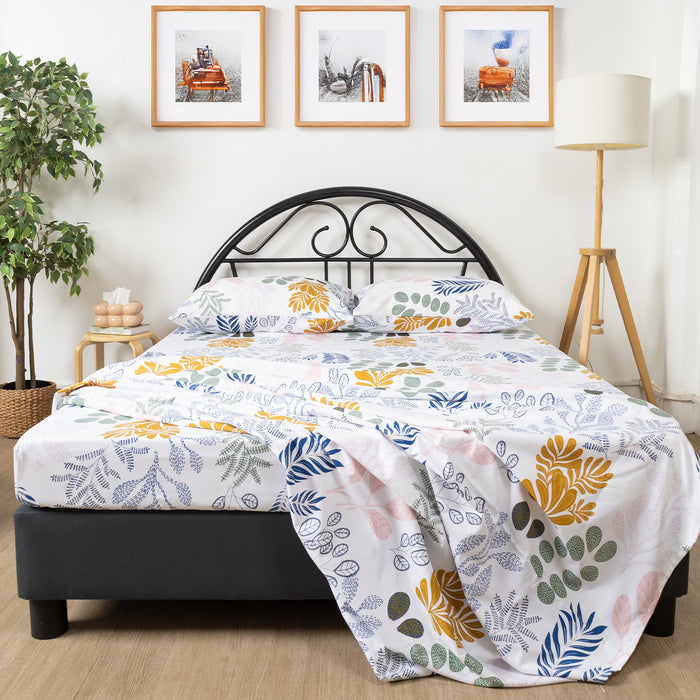 Sleep Basic Bed Linens 4 Piece Flat Sheet Set, shown in a room setting