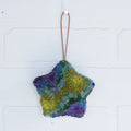 Star Puff Ornament | Green + Purple 1