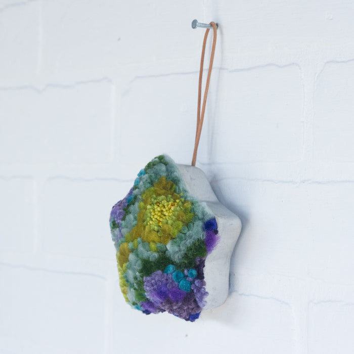 Star Puff Ornament | Green + Purple 1