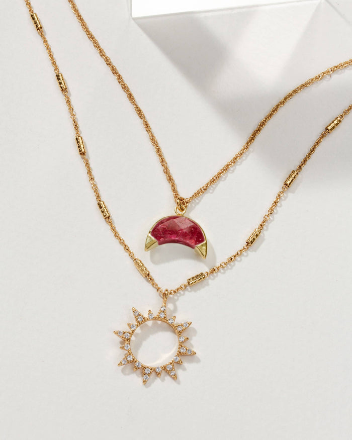 Sun & Moon Ruby Necklace Set