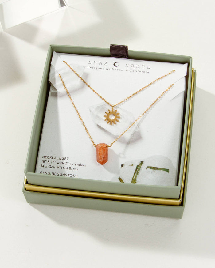 Sunstone Necklace Set