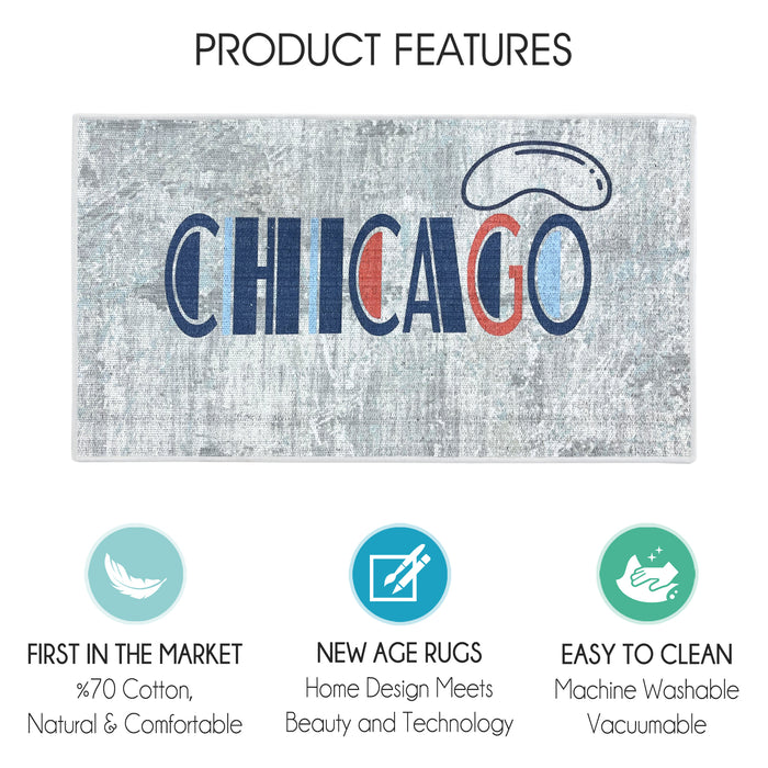 Sussexhome Chicago Design Large Mouse Pad for Desk - Cotton Mousepad for Desktop, Table, Office Desk Pad- 24" x 44"