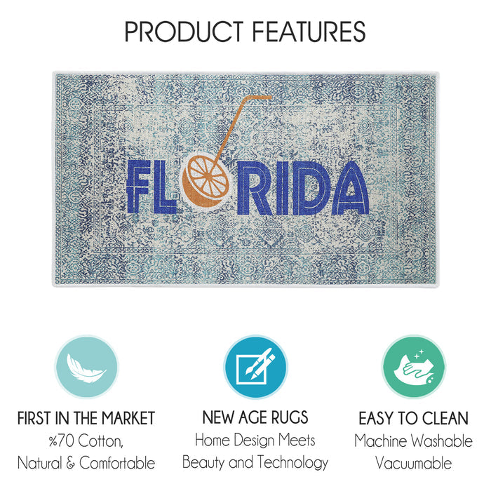Sussexhome Florida Design Large Mouse Pad for Desk - Cotton Mousepad for Desktop, Table, Office Desk Pad- 24" x 44"
