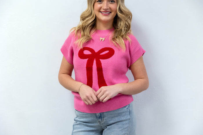 Sweater Josie Boucle Bow Pink