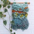 Textured Woven Wall Hanging | Seafoam + Green + Orange