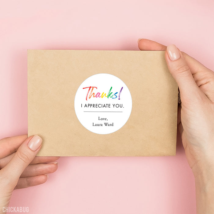 "Thanks! I Appreciate You" Stickers