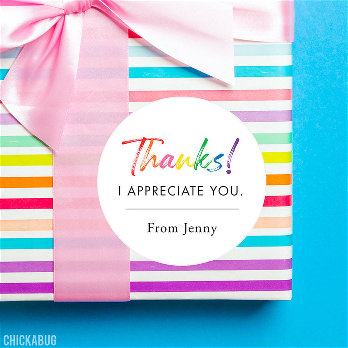 "Thanks! I Appreciate You" Stickers