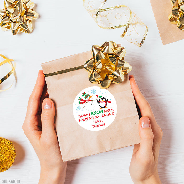 "Thanks SNOW Much" Teacher Appreciation Stickers
