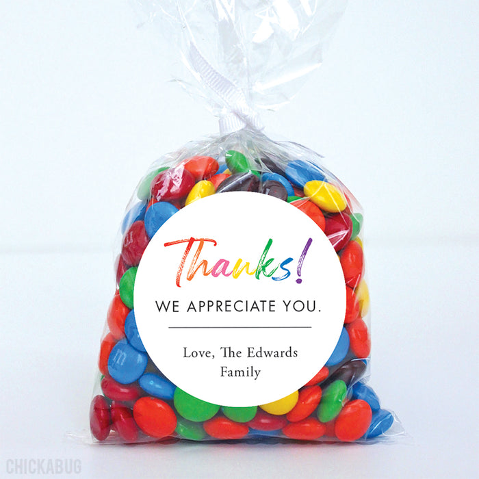 "Thanks! We Appreciate You" Stickers