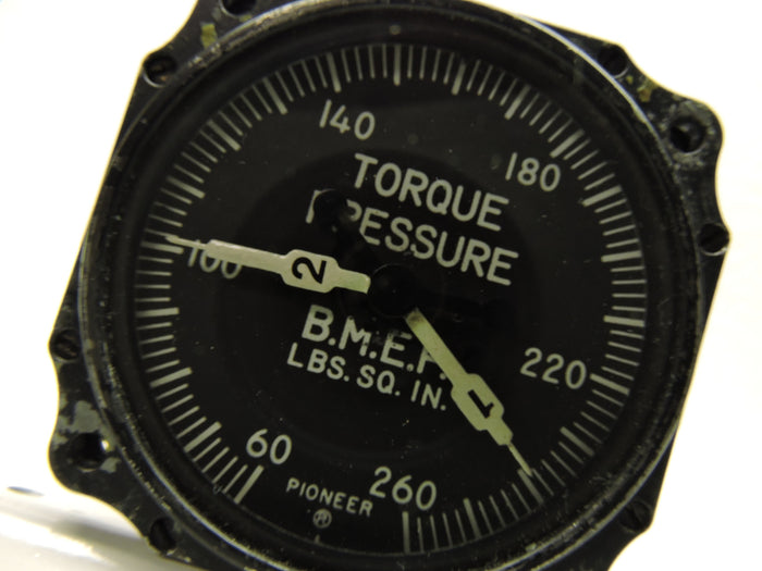 Torque Pressure / BMEP Indicator, Dual Engine, A(B)-26 Invader 60-260 PSI
