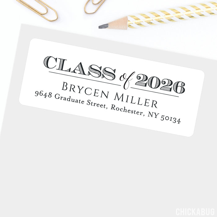 Traditional Class of 2026 Graduation Address Labels