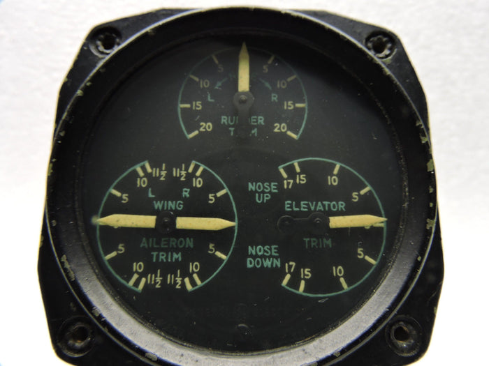 Trim Position Triple Indicator, Rudder, Aileron, Elevator GE DJ-3 Model 8DJ3ECC