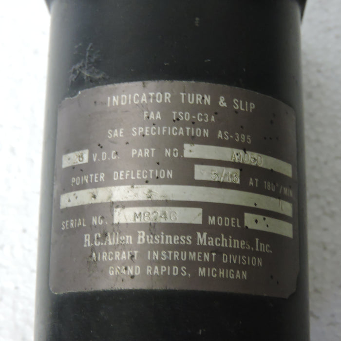 Turn and Bank Indicator, 4 Minute Turn, 2.5 inch, PN A1050