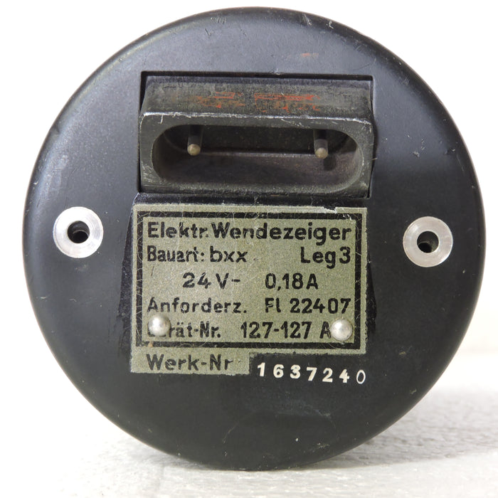 Turn and Bank Indicator, Electric, Luftwaffe FL 22407 Wendezeiger