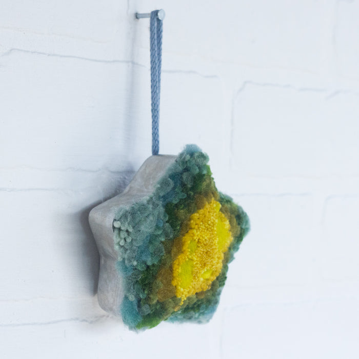"Twinkle" Star Puff Ornament | Chartreuse + Green 2