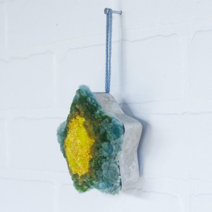 "Twinkle" Star Puff Ornament | Chartreuse + Green 2