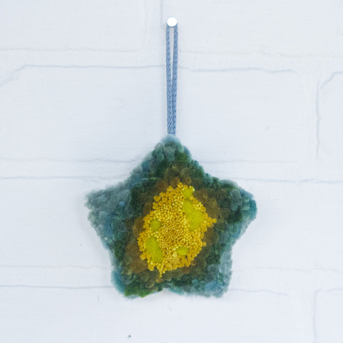 "Twinkle" Star Puff Ornament | Chartreuse + Green 2