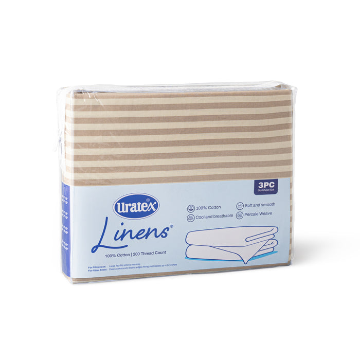 Packaging of the Uratex Bed Linens 3 Piece Fitted Sheet Set