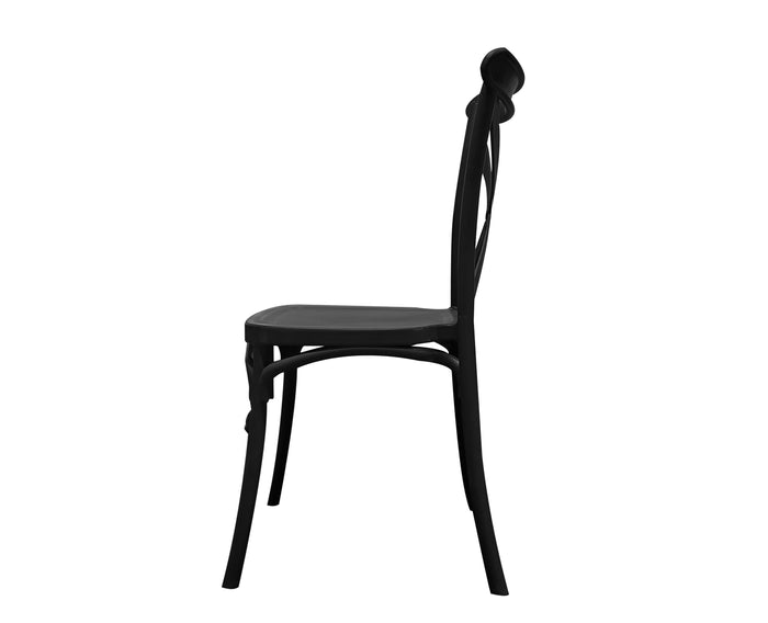 Uratex Monoblock Martha Chair in black, left side view