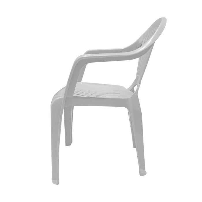 Uratex Monoblock Queen Armchair in white, left side view