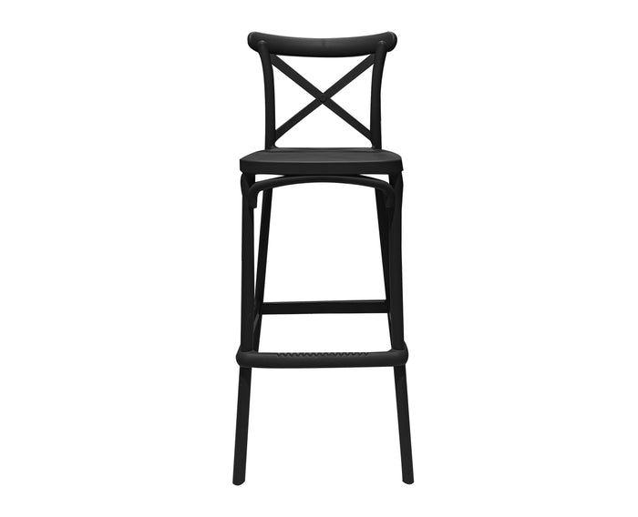 Uratex Monoblock Sofia Barstool in black, front view