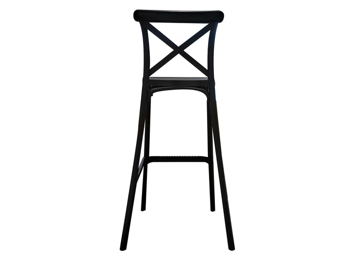 Uratex Monoblock Sofia Barstool in black, back view