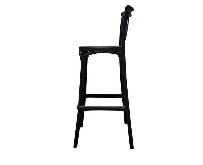 Uratex Monoblock Sofia Barstool in black, left side view